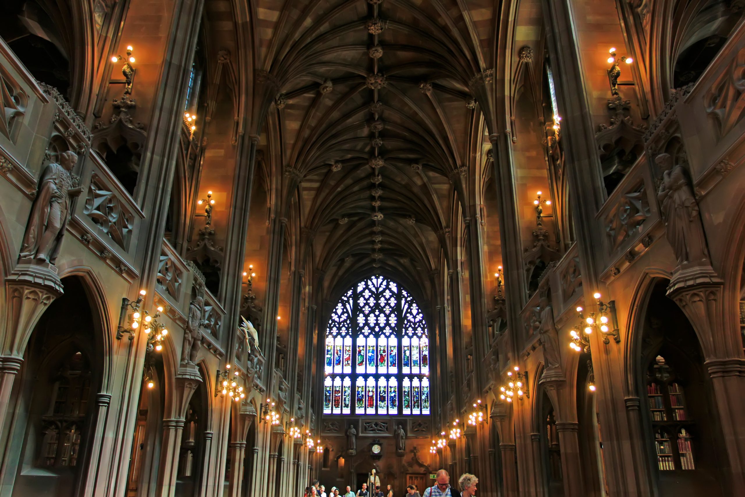 the third floor Hall of John Rylands Library, Manchester, England. the third floor Hall of John Rylands Library, Manchester, England.