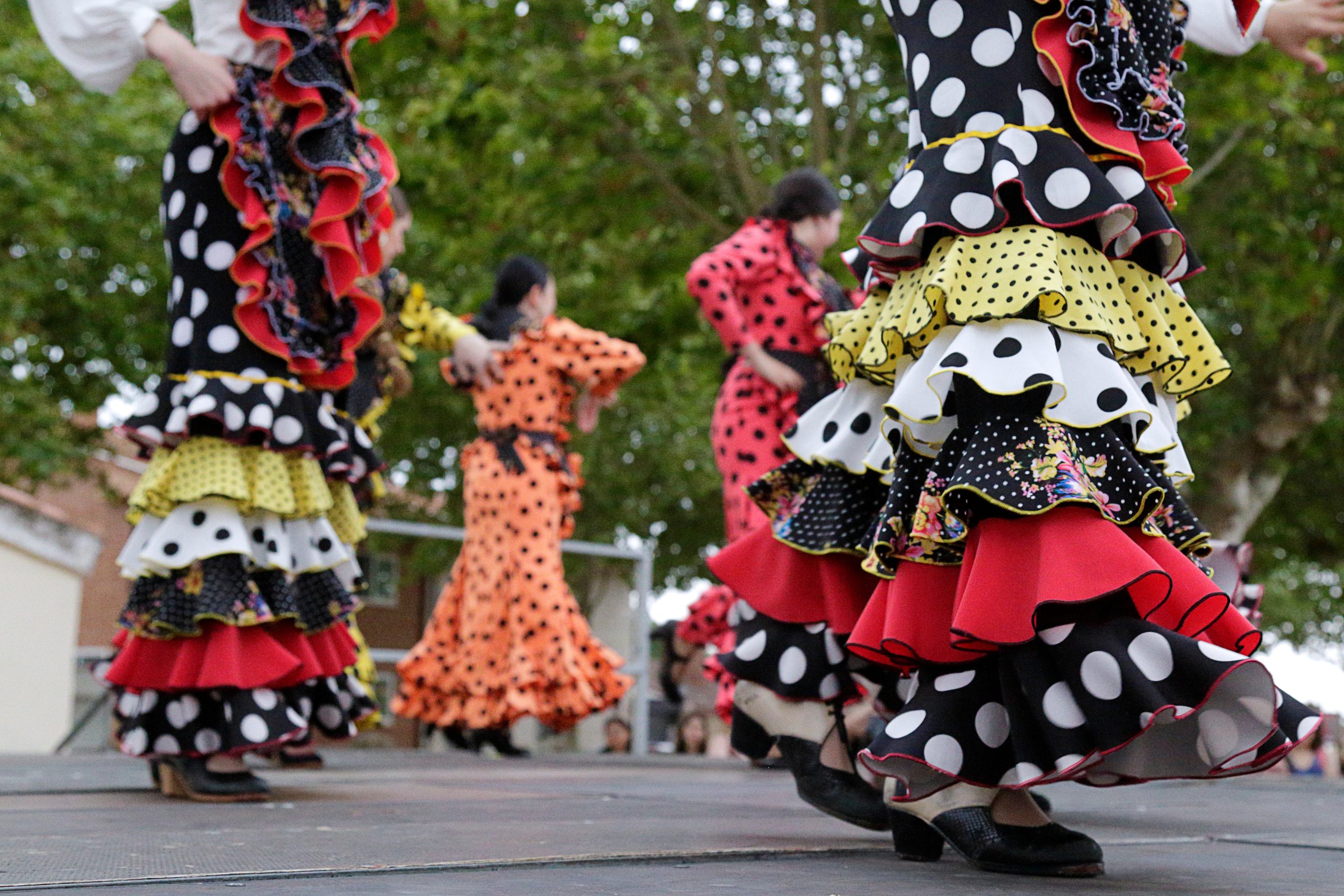 Spanish folk group dancing flamenco
