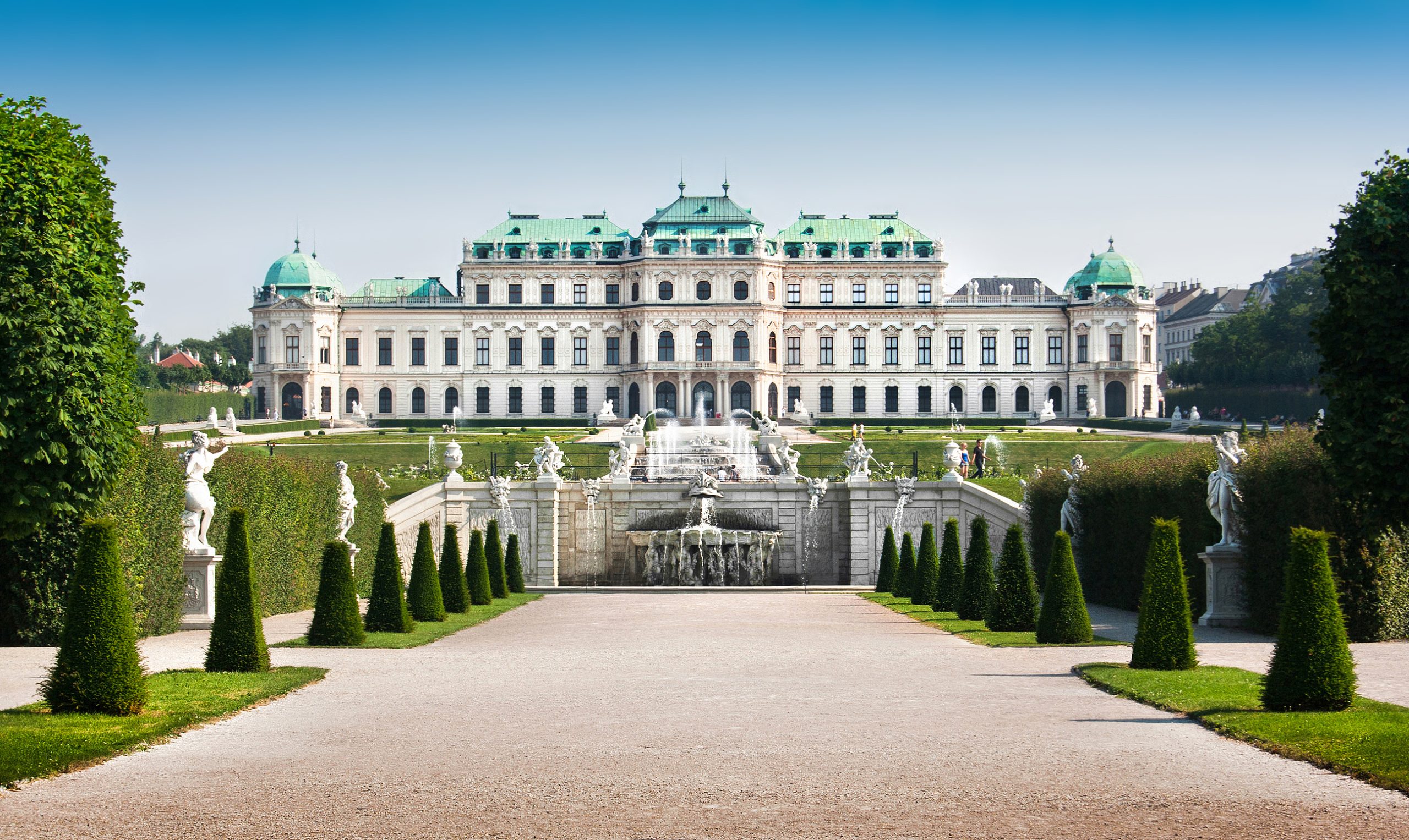 Beautiful view of famous Schloss Belvedere, built by Johann Luka