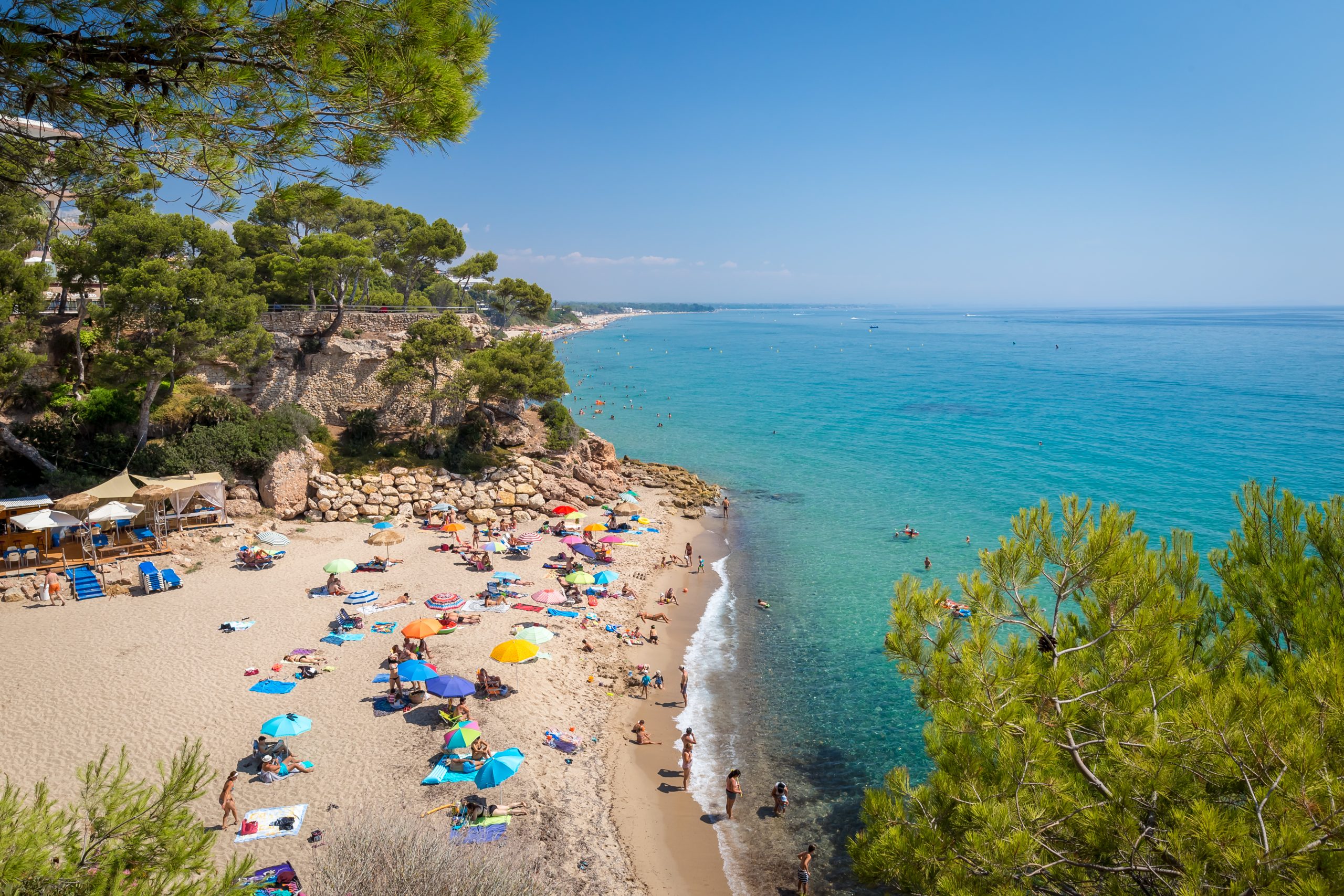 Seaside aerial view of Costa Dorada in Spain