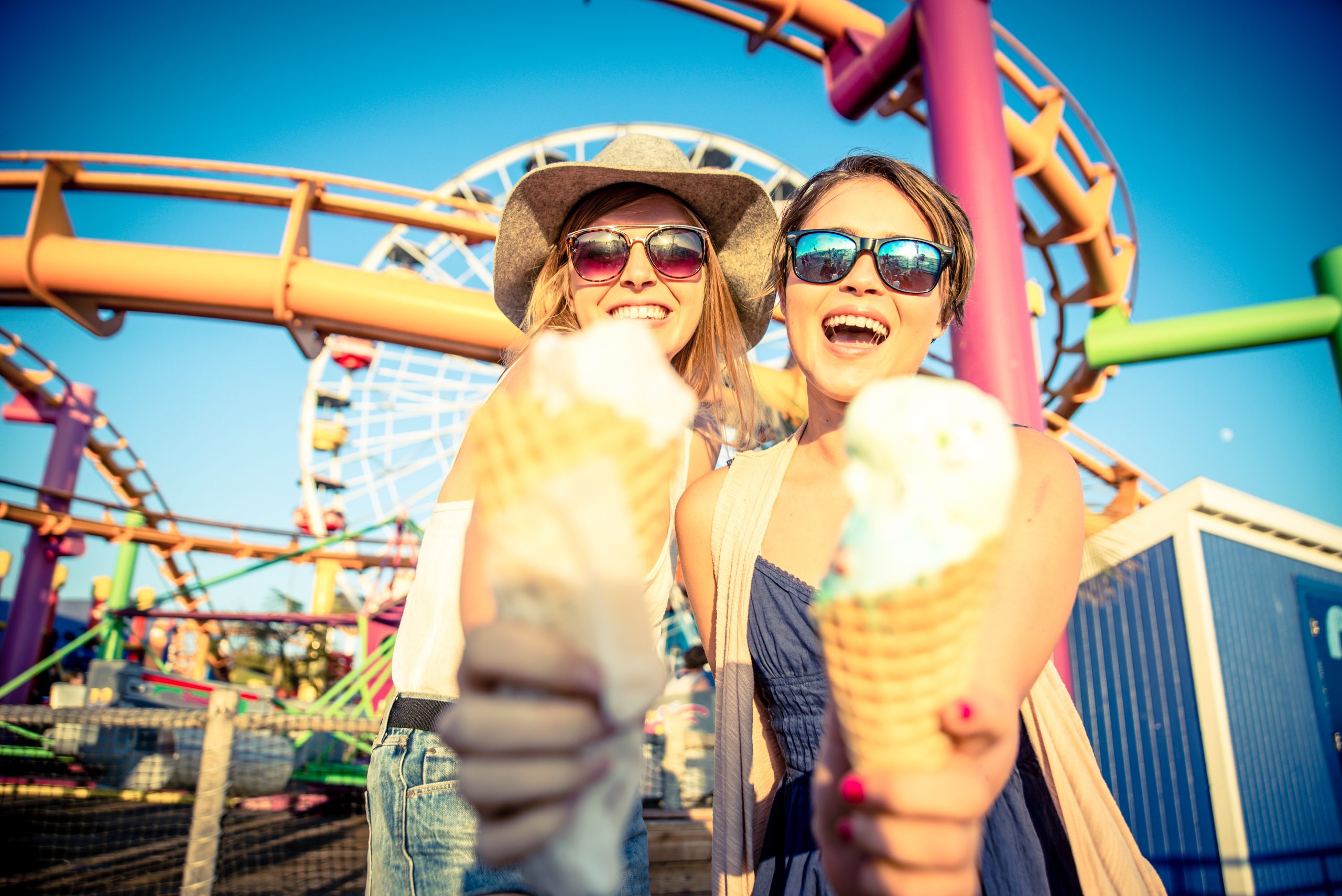 Friends eating ice cream outdoor